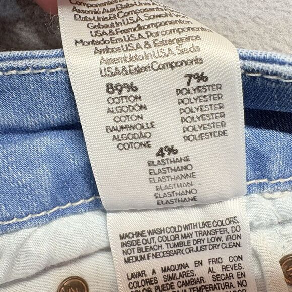 Mother Jeans Size 28 High Waisted Looker Crop Chill Blue Denim USA 5-Pocket - Picture 13 of 14